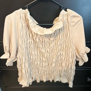 Cream ruffle blouse